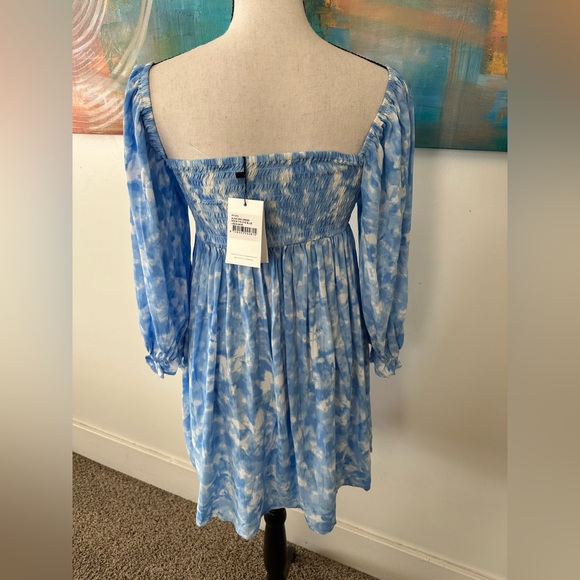 Faithful The Brand New With Tags Alina Mini Dress In Roos Tye Dye Blue 2 - Picture 4 of 12